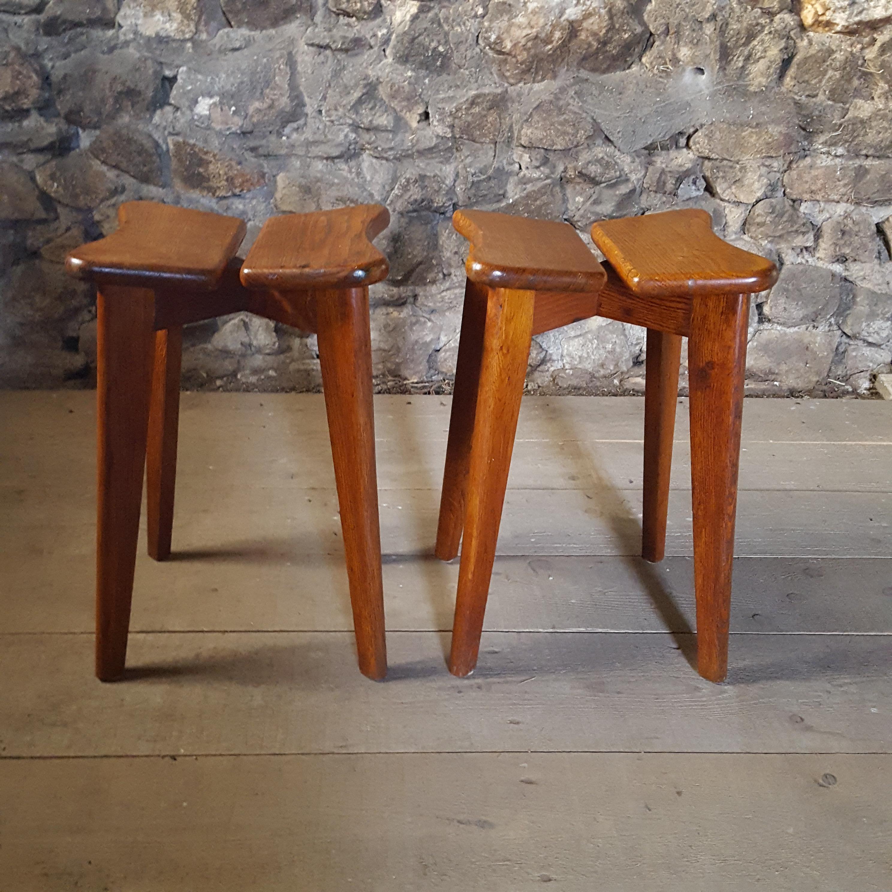 Set of 2 stools by French designer Marcel Gascoin.
Model 