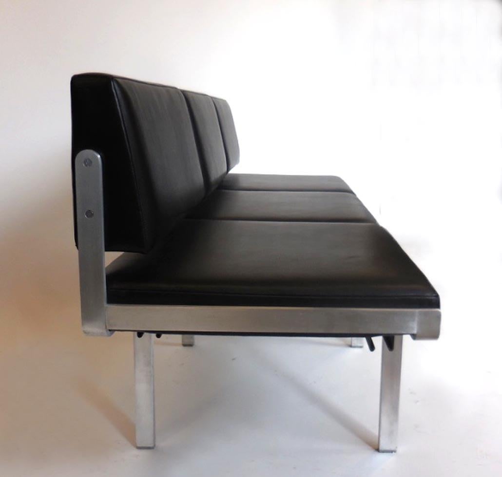 American Midcentury Settee In Leather