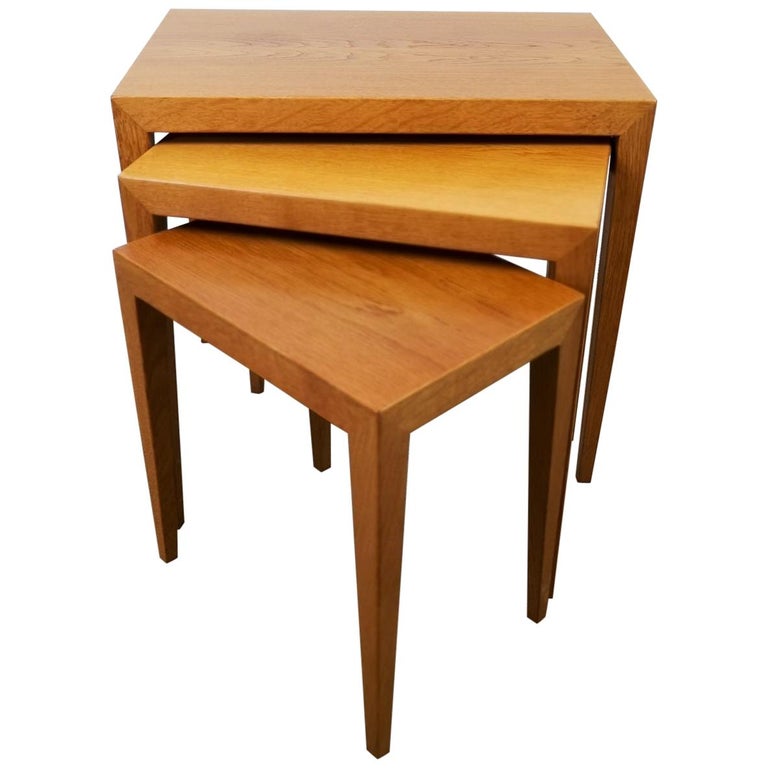 Midcentury Severin Hansen Nesting Tables Oak Severin Hansen Denmark - 