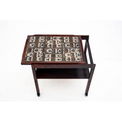 Midcentury Severin Hansen Rosewood and Mahogany Tea Trolley X Royal Copenhagen