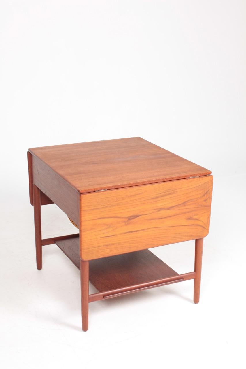 Midcentury Sewing Table in Solid Teak by Wegner, Danish Design, 1950s 2
