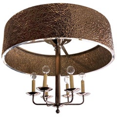 Lustre à abat-jour du milieu du siècle