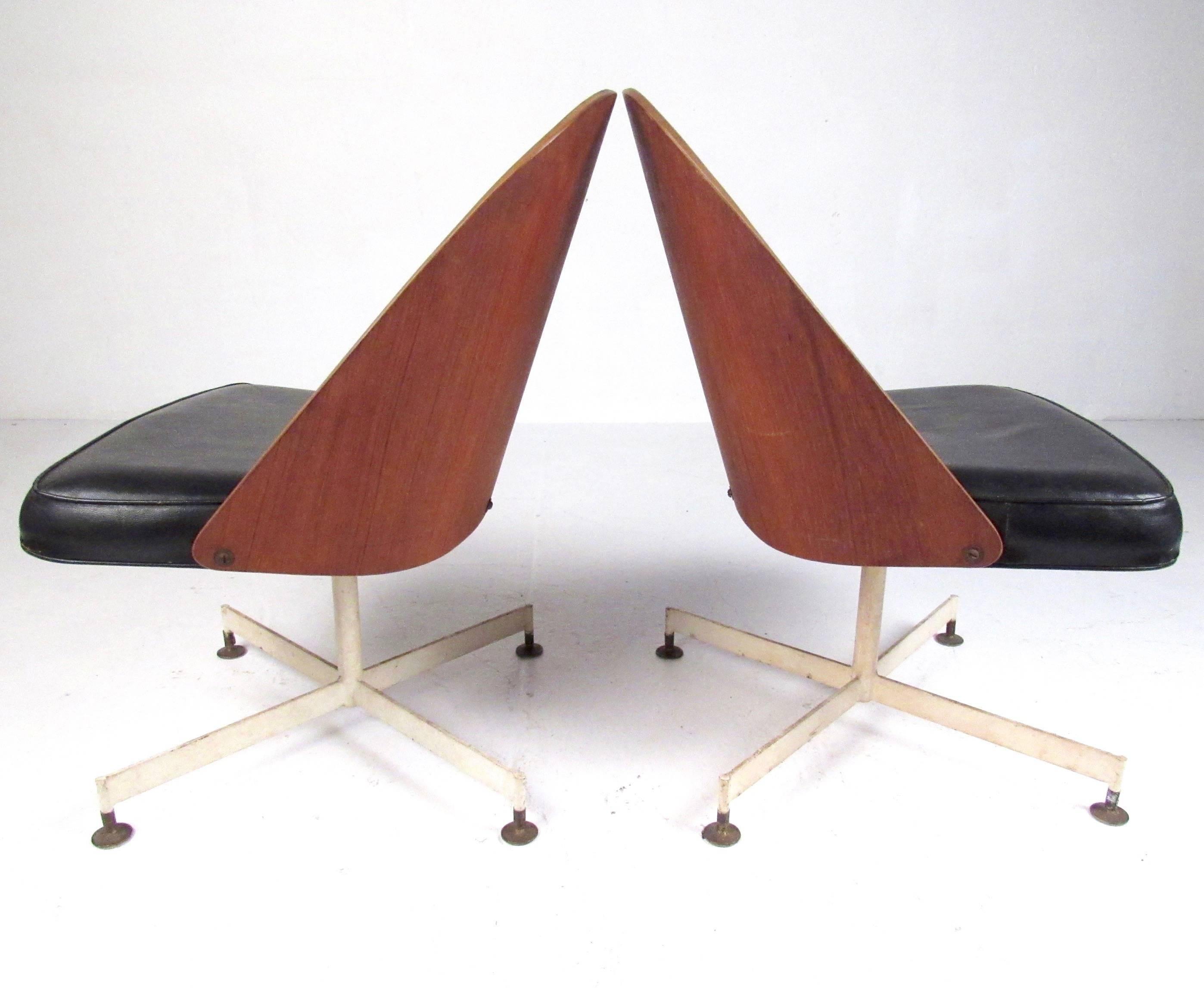 Mid-Century Modern Midcentury Shell Back Swivel Desk Chair