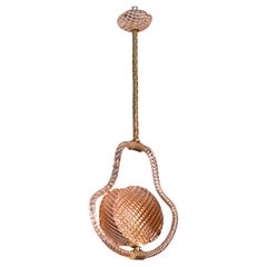 Midcentury Shell Pink Murano Glass Chandelier by Barovier e Toso, 1950s