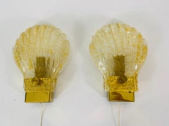 Midcentury Shell Wall Lamps by Fischer Leuchten, 1960s
