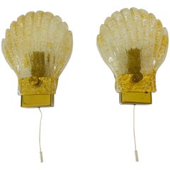 Midcentury Shell Wall Lamps by Fischer Leuchten, 1960s