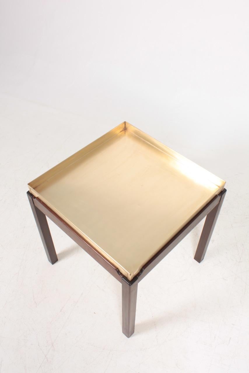 Mid-20th Century Midcentury Side Table in and Mahogany and Brass, 1960s For Sale