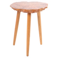 Midcentury Side Table in Burled wood, Danish Design, 1950s