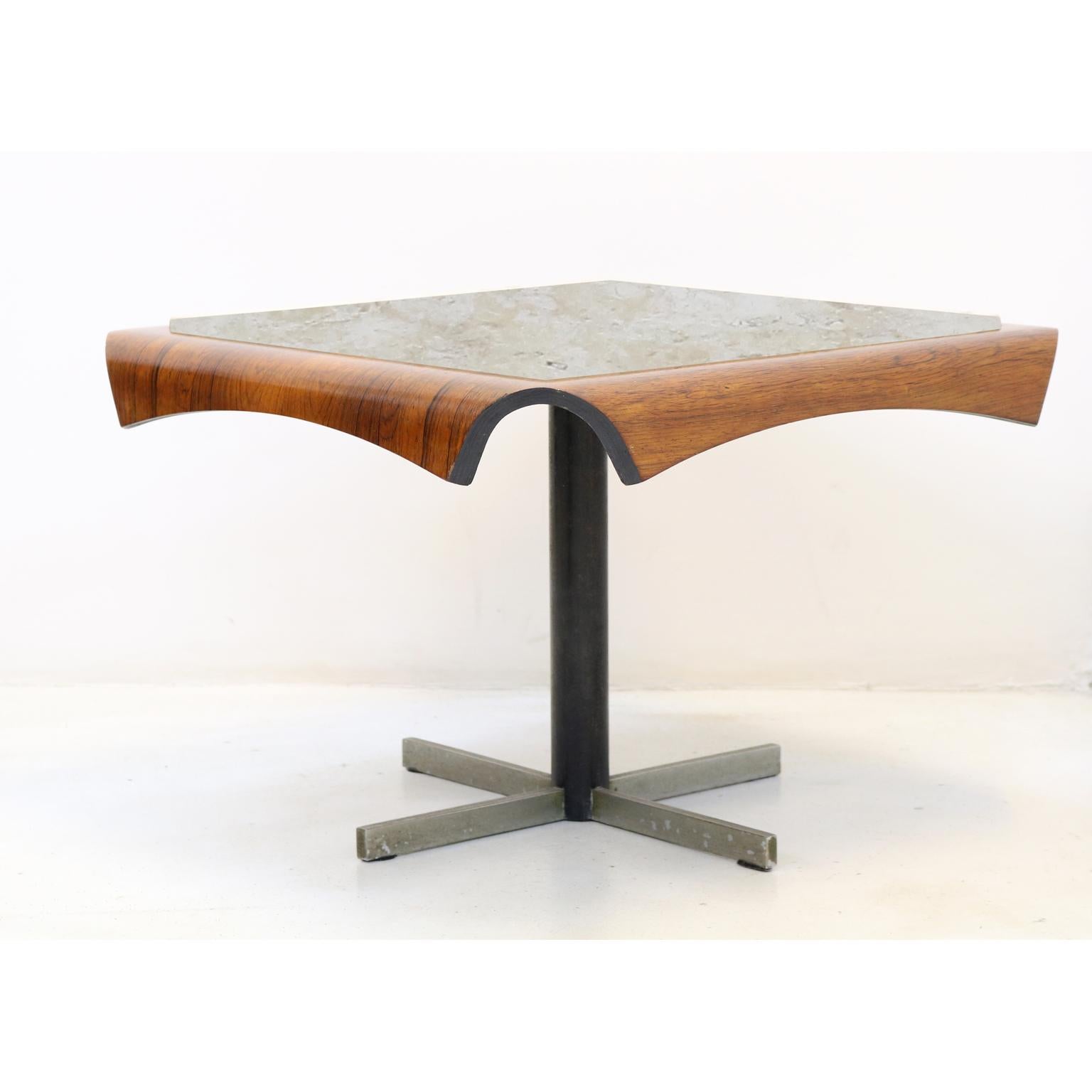 Mid-Century Modern Midcentury Side Table in Jacaranda and Marble by Jorge Zalszupin for L'atelier