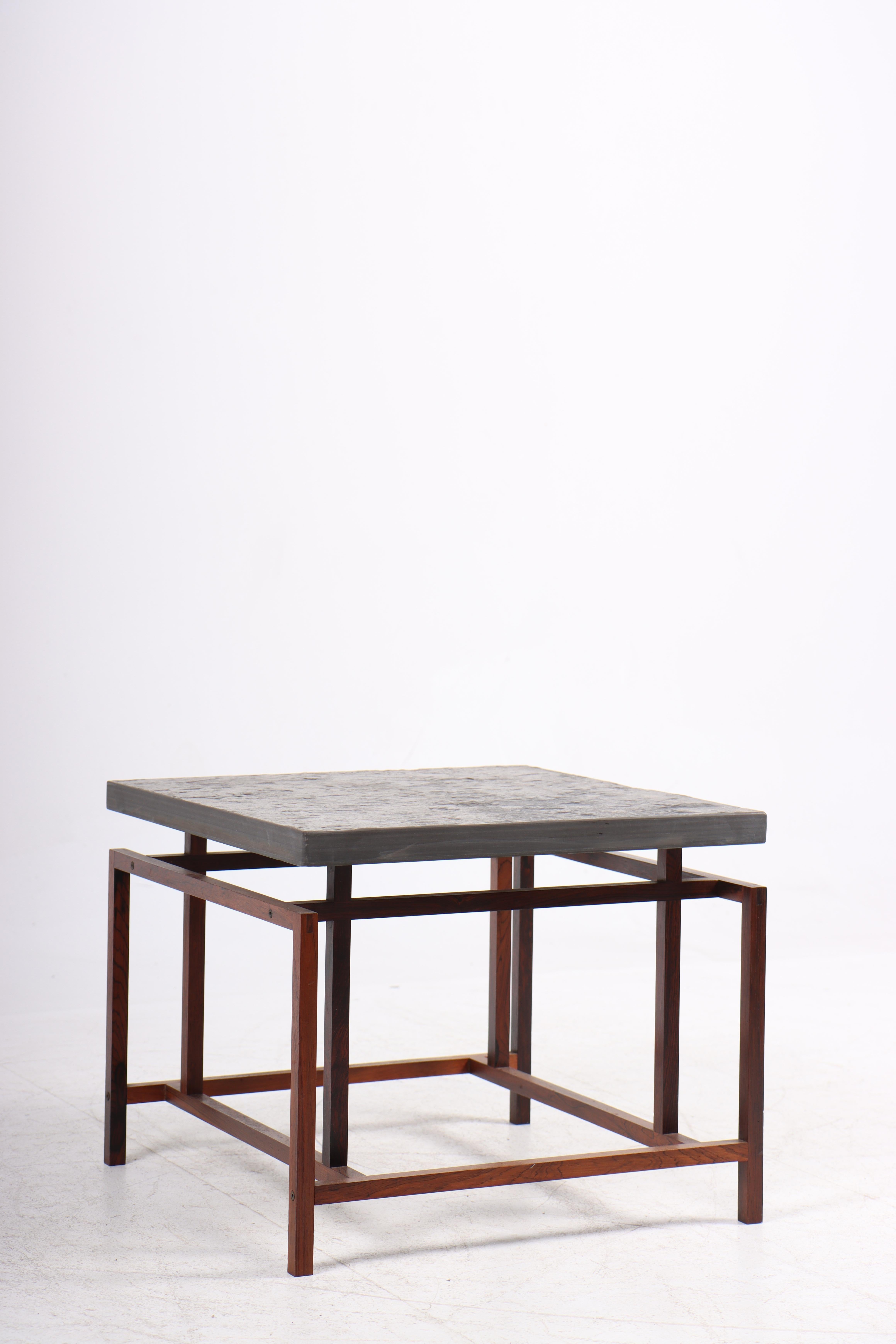 Midcentury Side Table in Rosewood and Slate Top by Henning Korch, 1950s 4