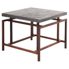 Midcentury Side Table in Rosewood and Slate Top by Henning Korch, 1950s