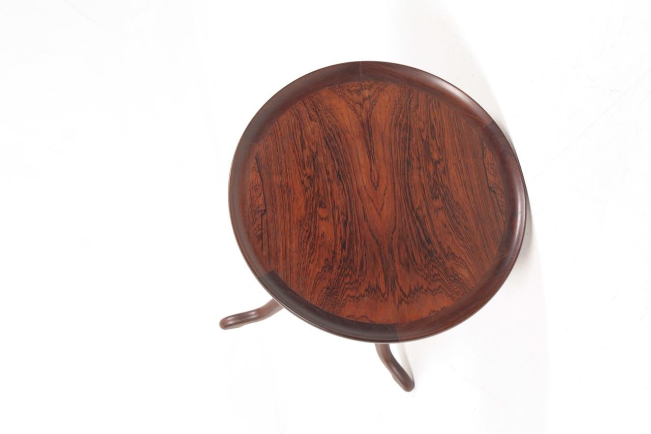 Midcentury Side Table in Rosewood, Danish Design, 1950s For Sale 3
