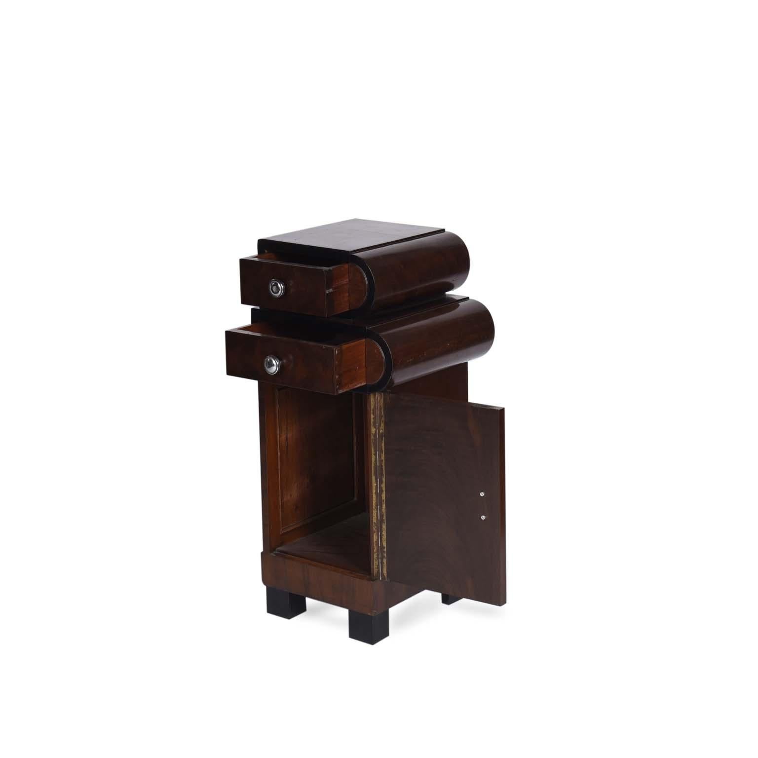  Midcentury Side Table Nightstand with Wood Structure, 1920s In Good Condition In Sao Paulo, SP