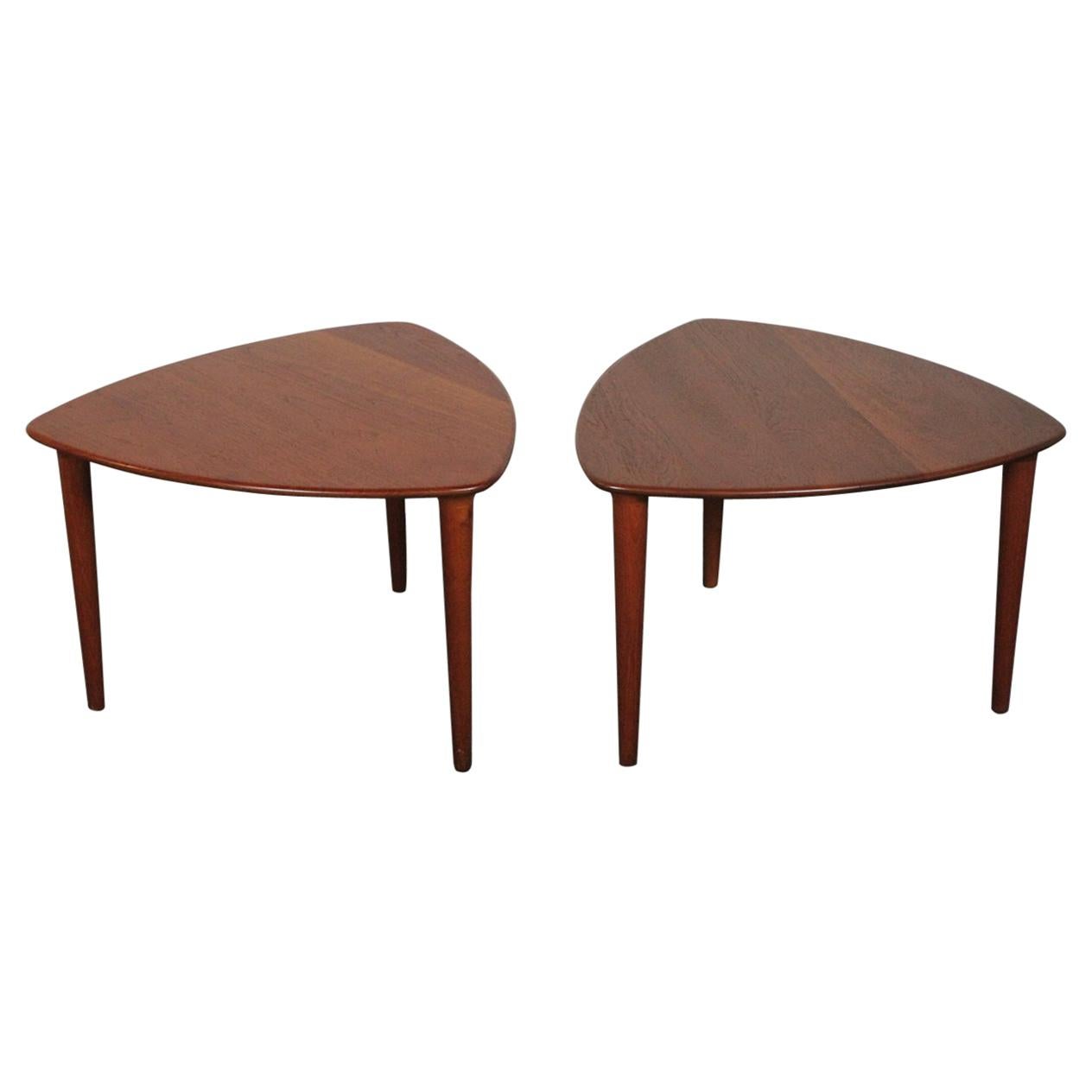 Midcentury Side Tables in Solid Teak by Rastad & Relling for Gustav Bahus