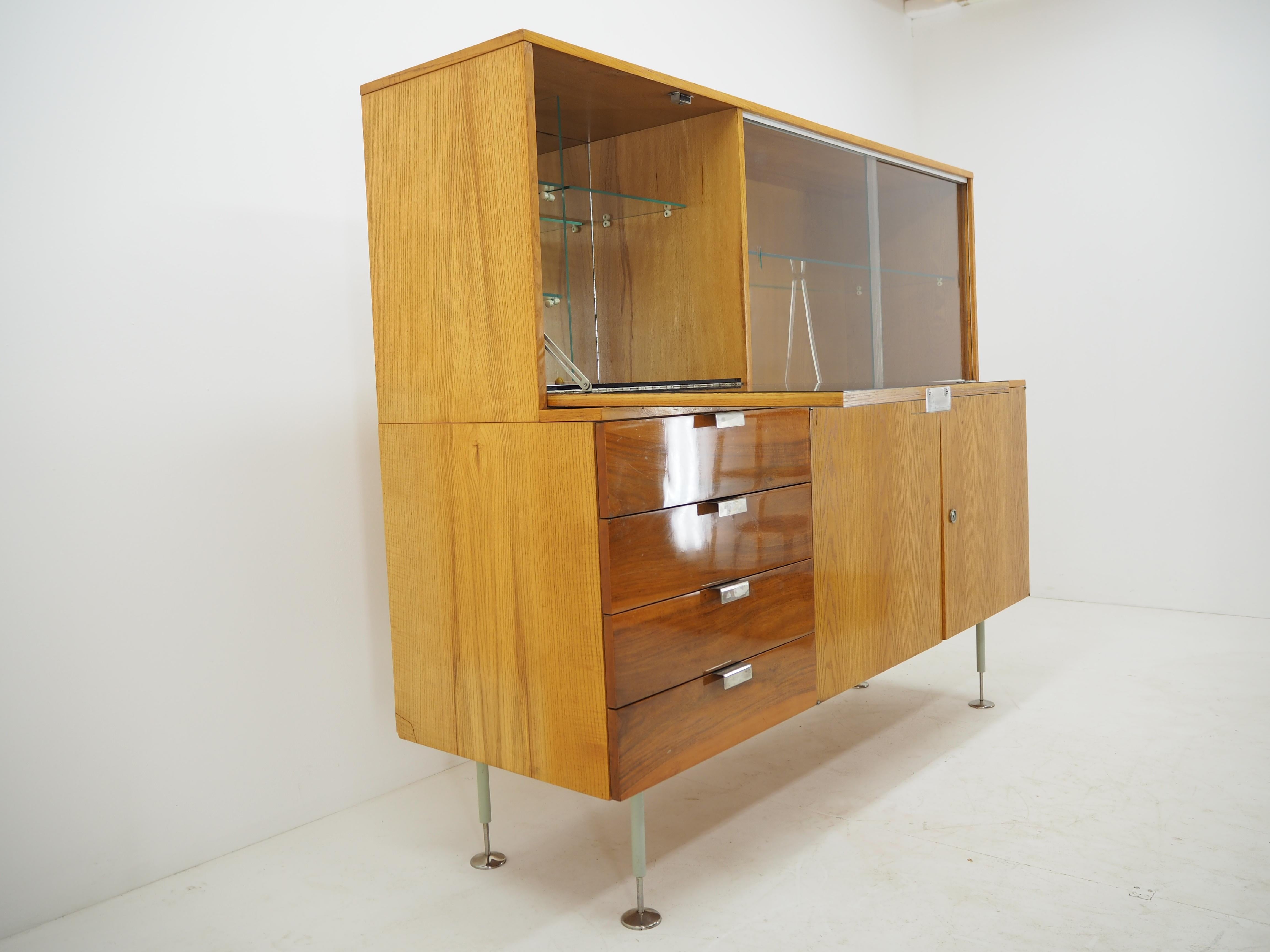 Midcentury Sideboard, Commode, Bar by Hubert Nepožitek, Bohumil Landsman, 1960s In Good Condition In Praha, CZ