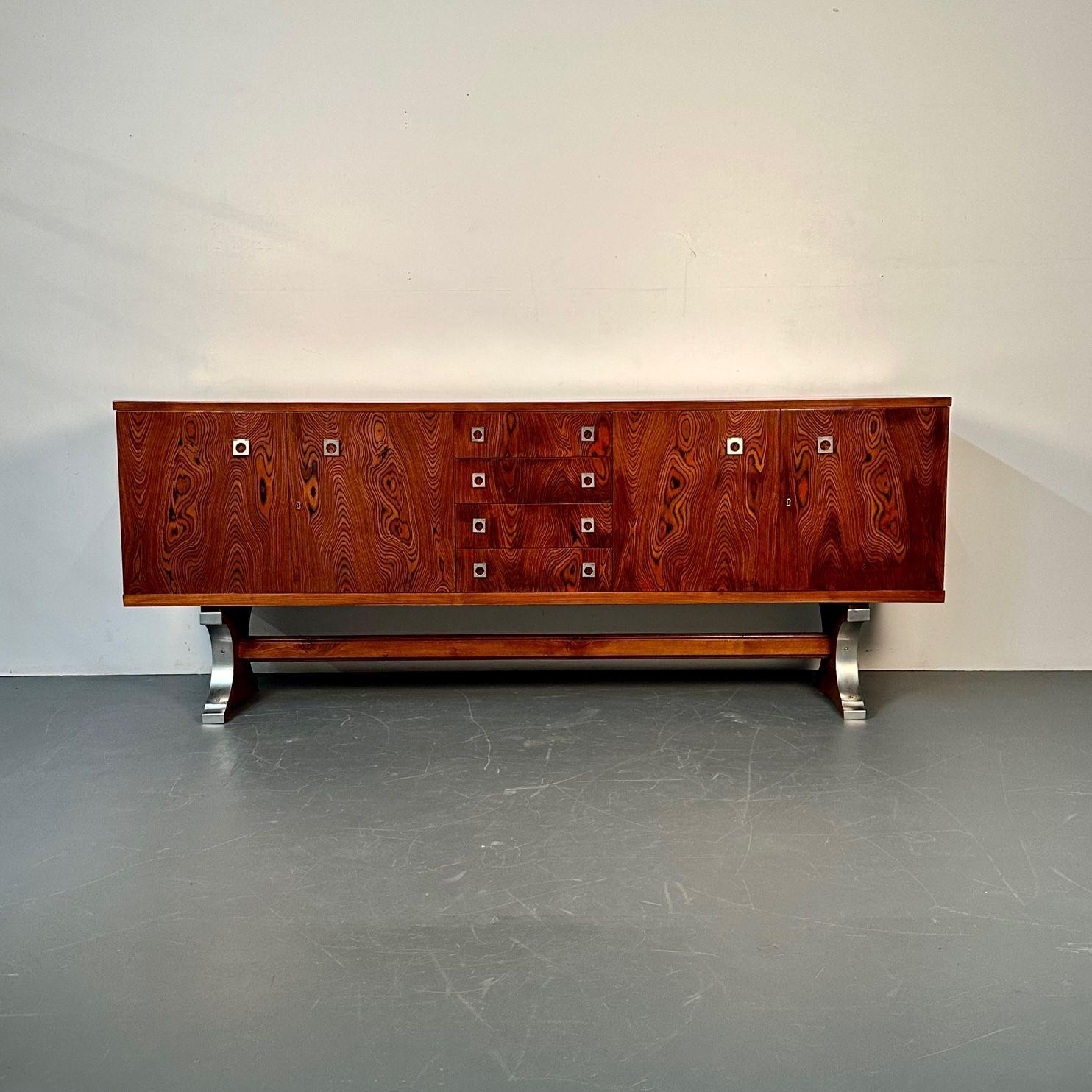Mid-Century Modern Midcentury Sideboard, Dresser by Guiseppe Scapinelli, Brazilian, Zebrawood