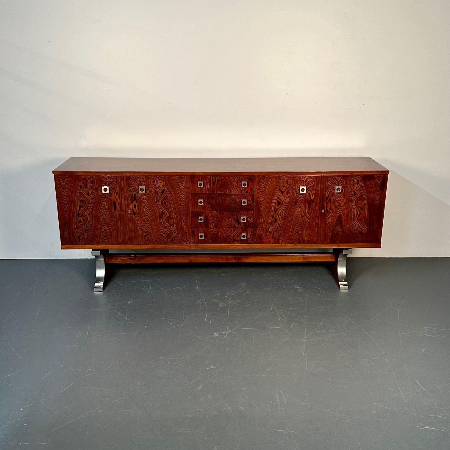 Midcentury Sideboard, Dresser by Guiseppe Scapinelli, Brazilian, Zebrawood In Good Condition In Stamford, CT