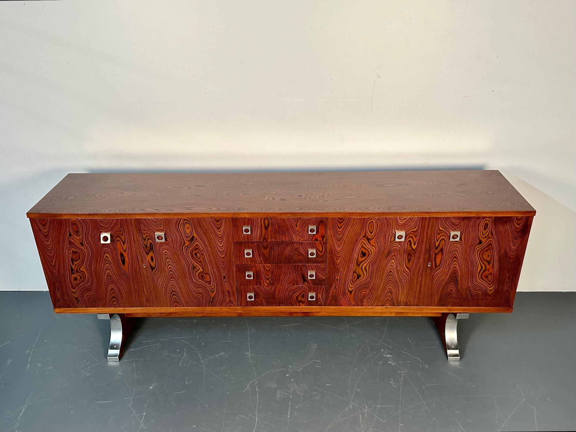 20th Century Midcentury Sideboard, Dresser by Guiseppe Scapinelli, Brazilian, Zebrawood