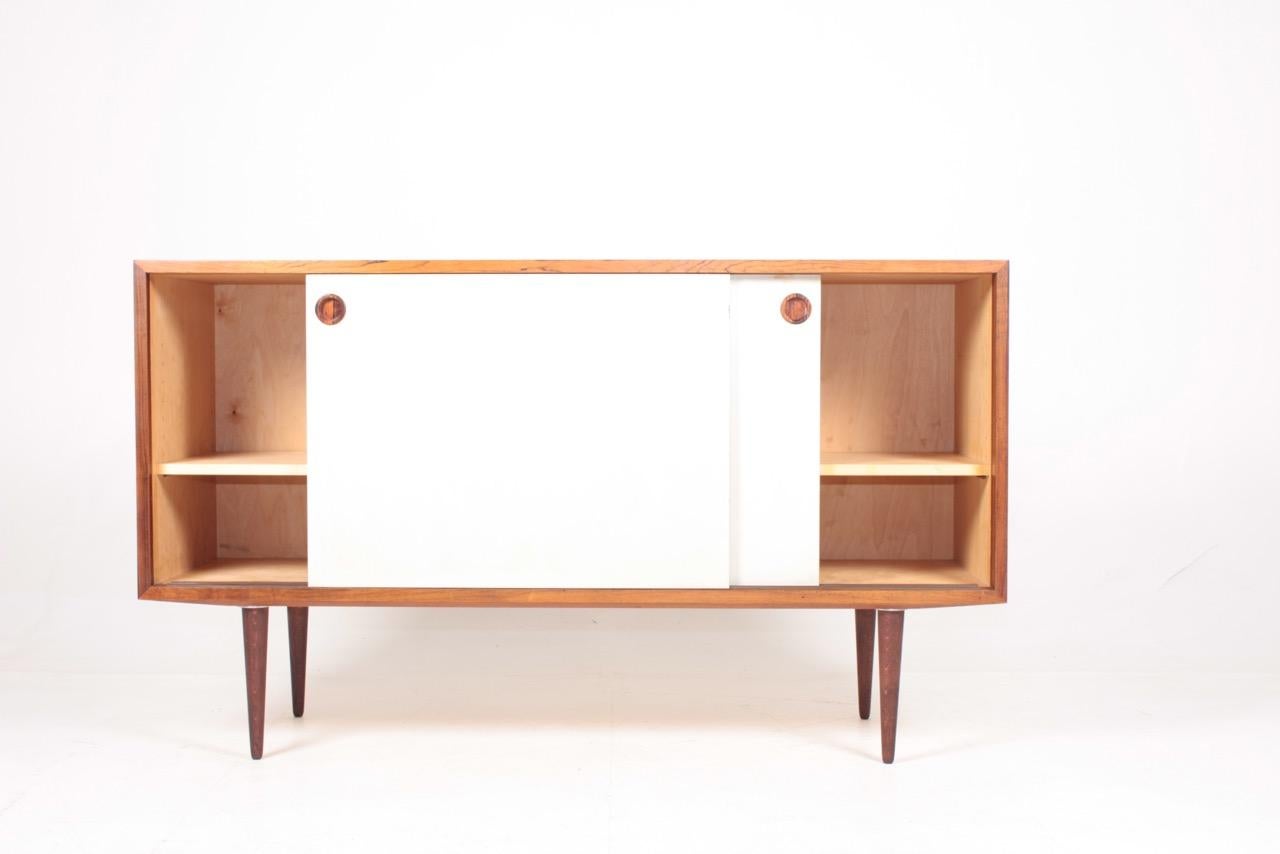 Scandinavian Modern Midcentury Sideboard in Rosewood with White Panels by Poul Hundevad, 1960s