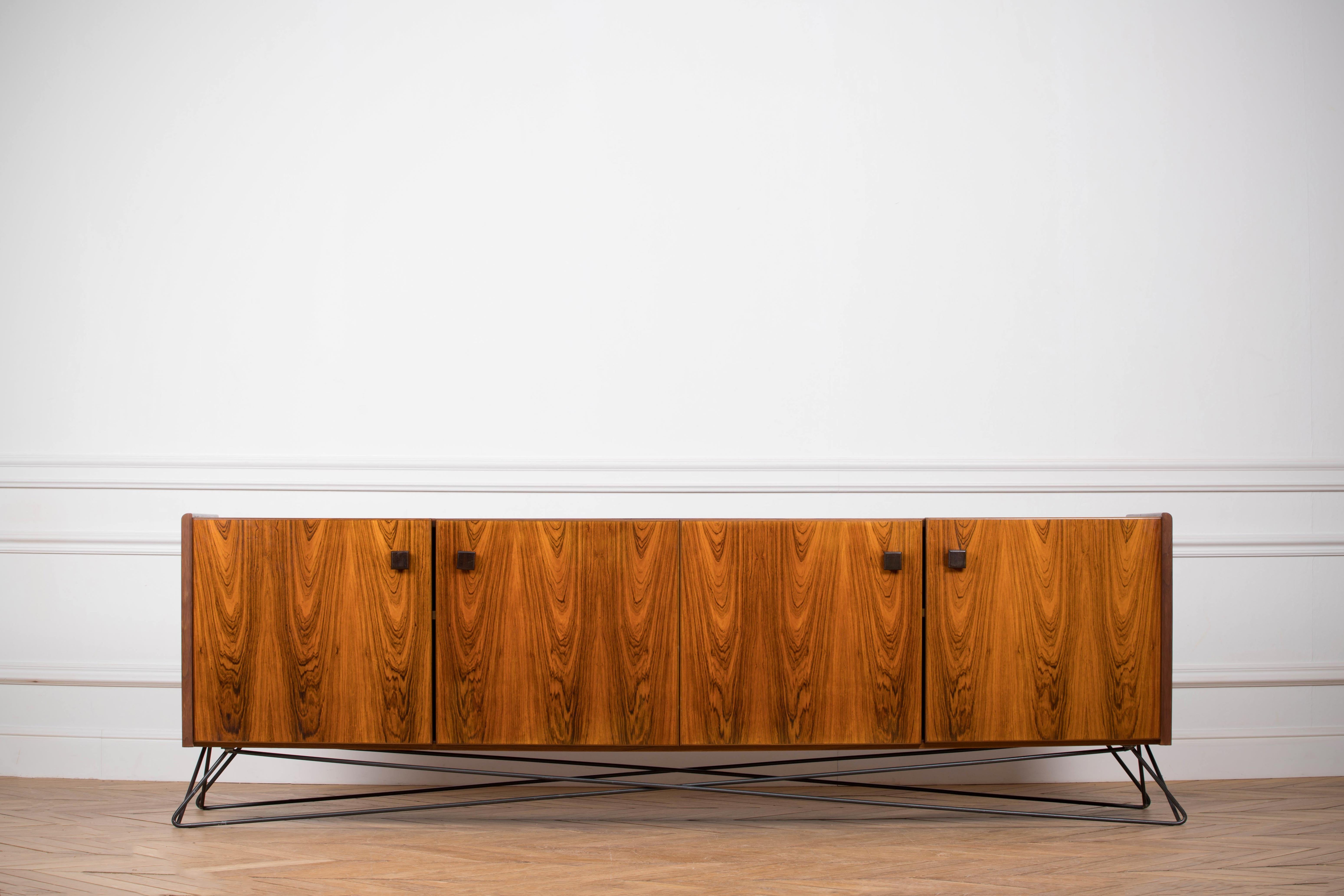 Mid-Century Modern Organic and Minimalist Design Walnut Sideboard