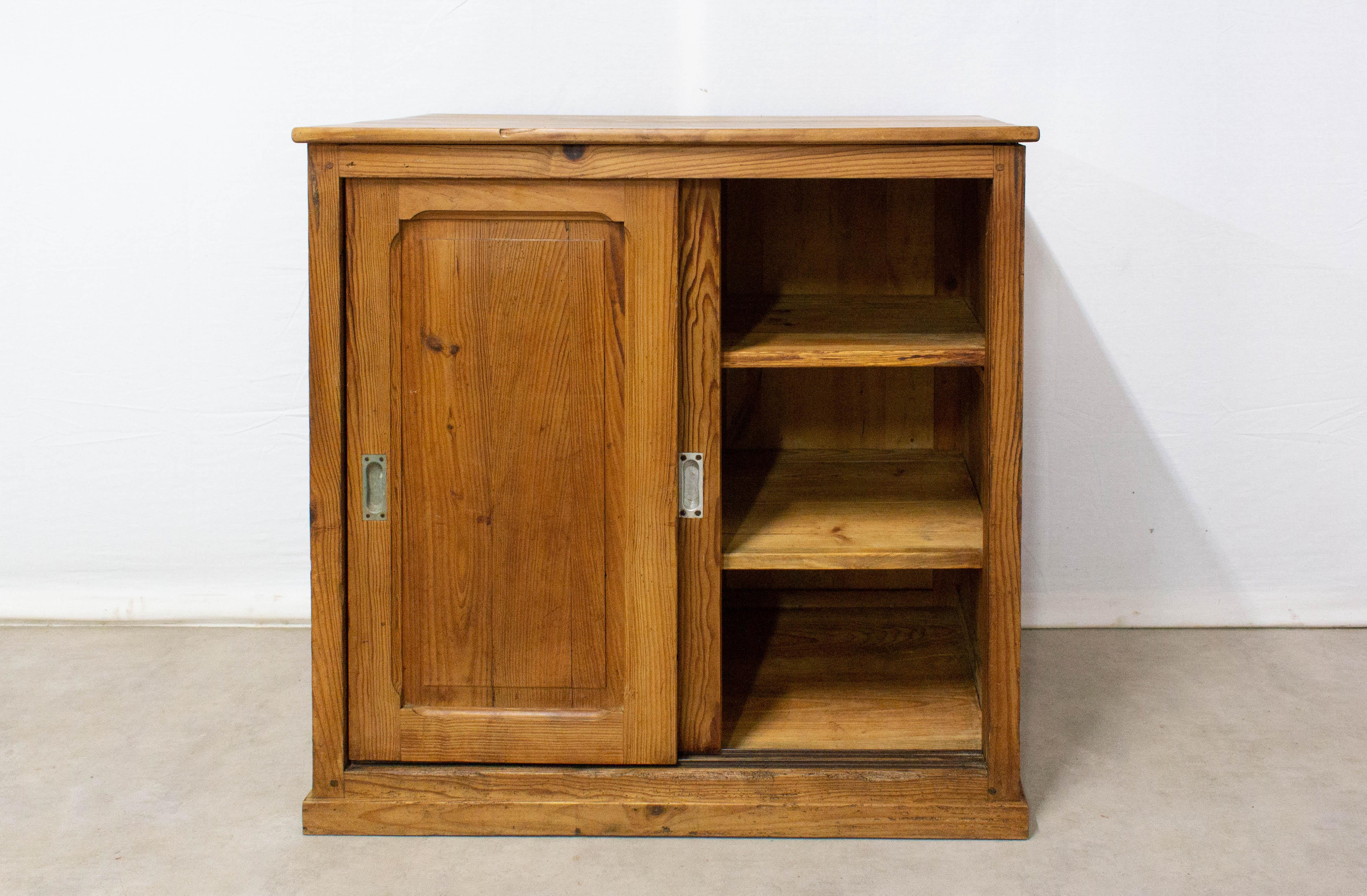 20th Century Midcentury Sideboard Sliding Doors Credenza Buffet, circa 1950 For Sale