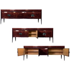 Italian Mid-Century Sideboard with Marble Handles by Vittorio Dassi, 1950s