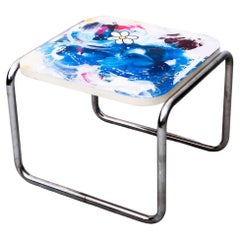 Vintage Midcentury Sidetable, Plate by Austrian Artist John Petschinger (Vienna, 2021)