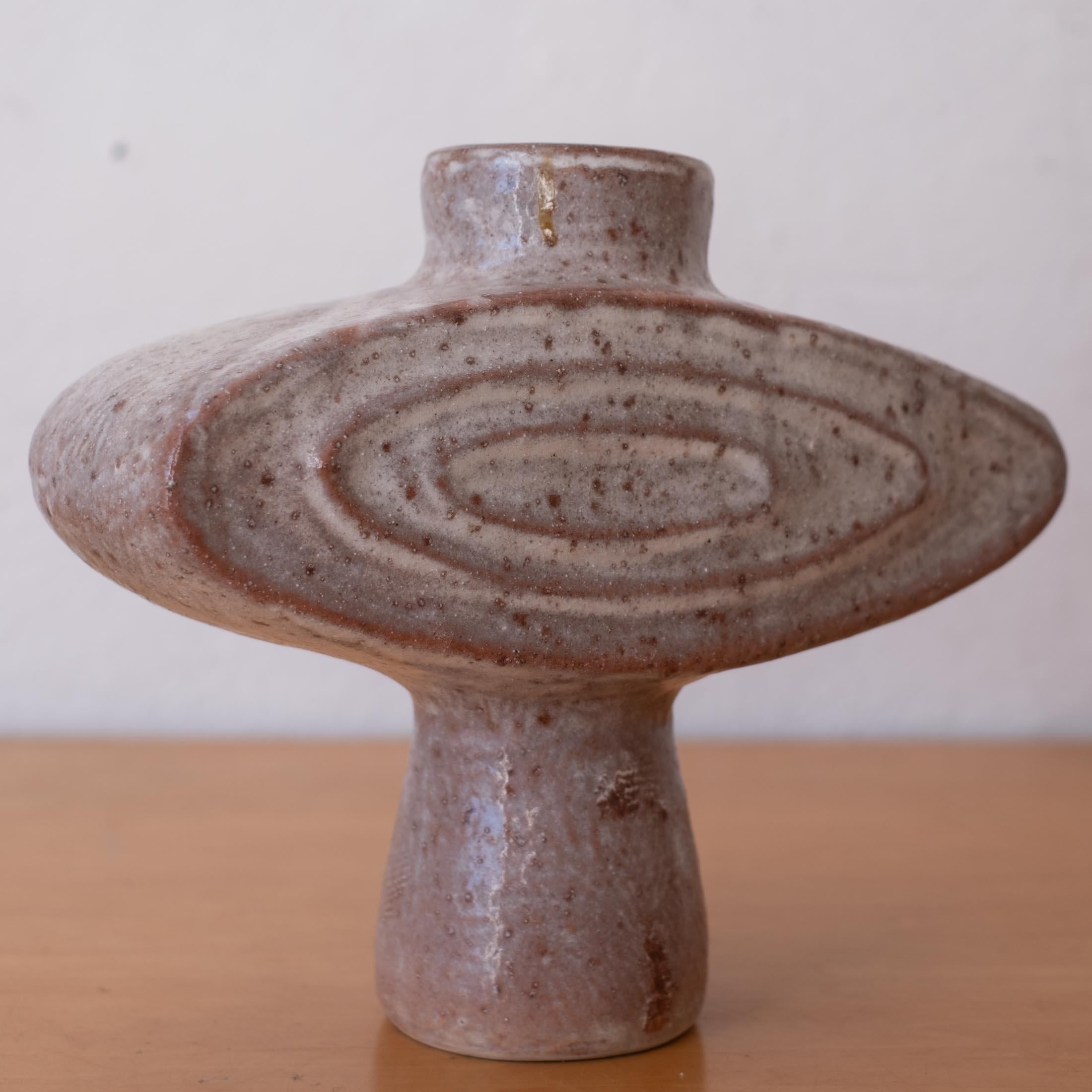 Signierte Ikebana-Vase/Skulptur aus Keramik aus der Mitte des Jahrhunderts, Japan 1960 im Angebot 3