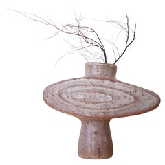 Midcentury Signed Ceramic Ikebana Vase Sculpture, Japan 1960