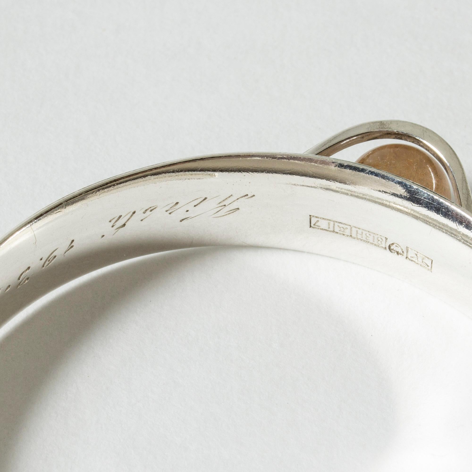 Midcentury-Armband aus Silber und Rutilsteinen von Elis Kauppi, Finnland, 1961 Damen