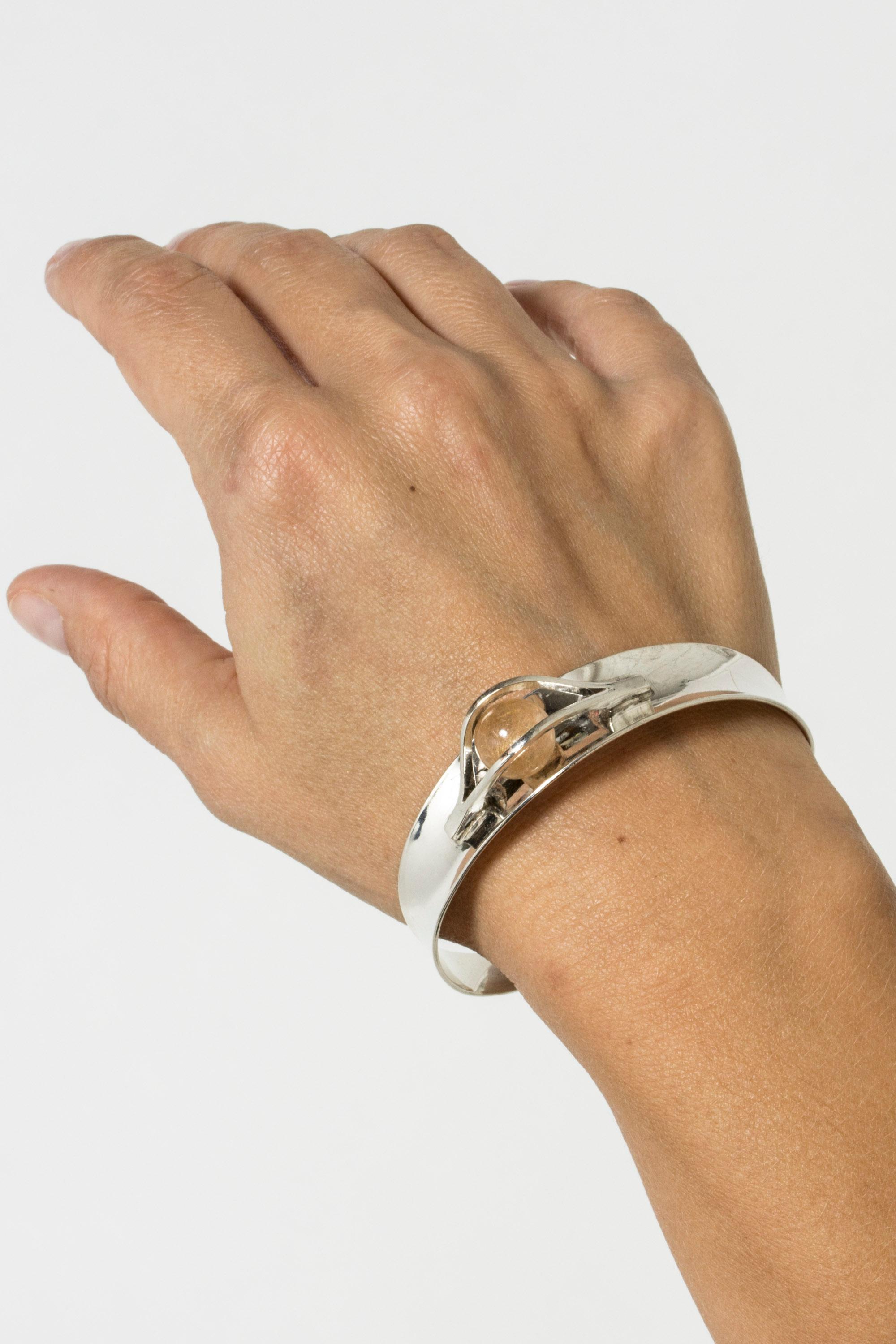 Midcentury-Armband aus Silber und Rutilsteinen von Elis Kauppi, Finnland, 1961 1