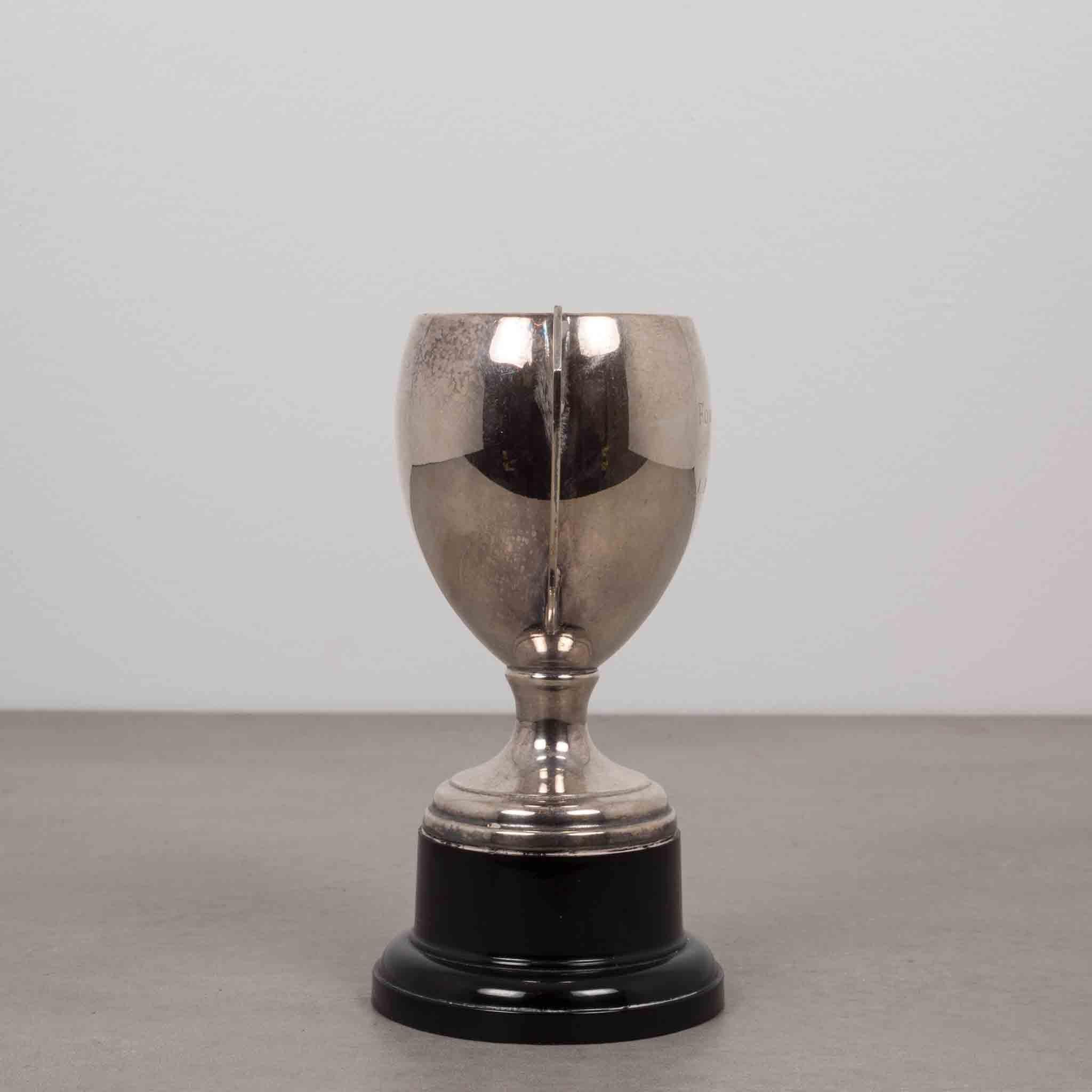 British Midcentury Silver Plate Loving Cup Trophy, 1952