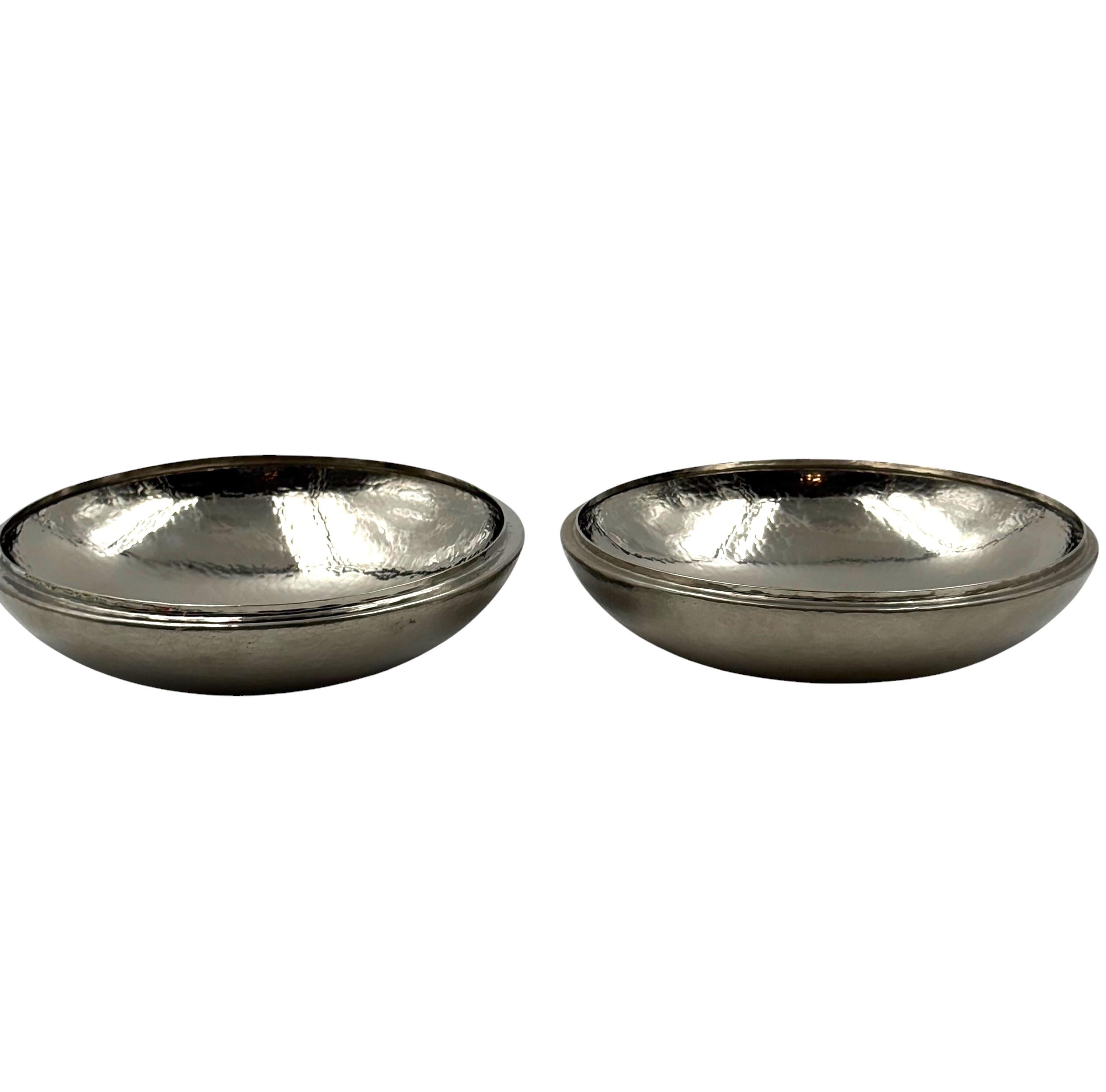 Midcentury silver-plated hand-hammered brass box, Zanetto Padova Italy 1970s in vendita 9