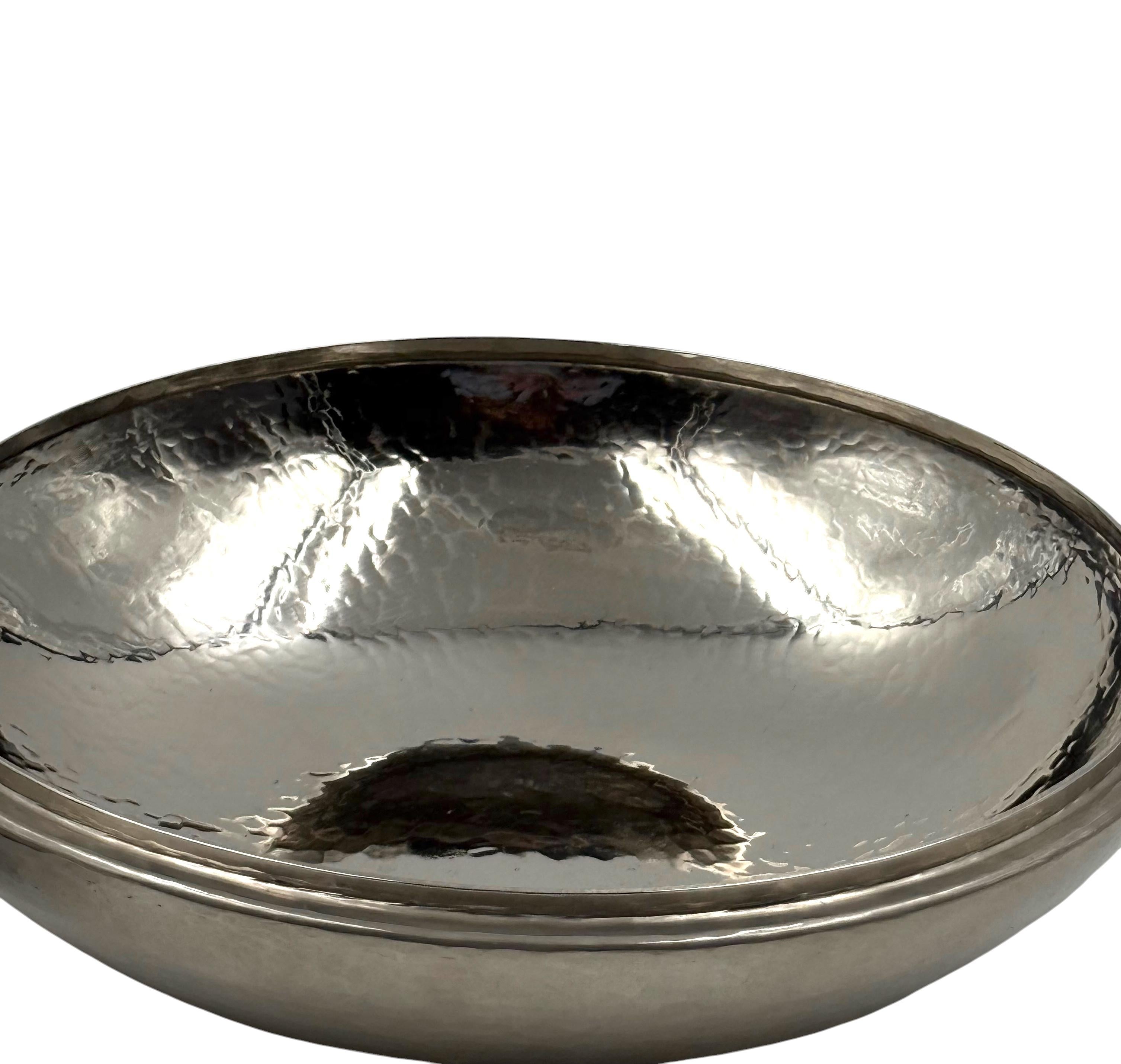 Midcentury silver-plated hand-hammered brass box, Zanetto Padova Italy 1970s in vendita 10