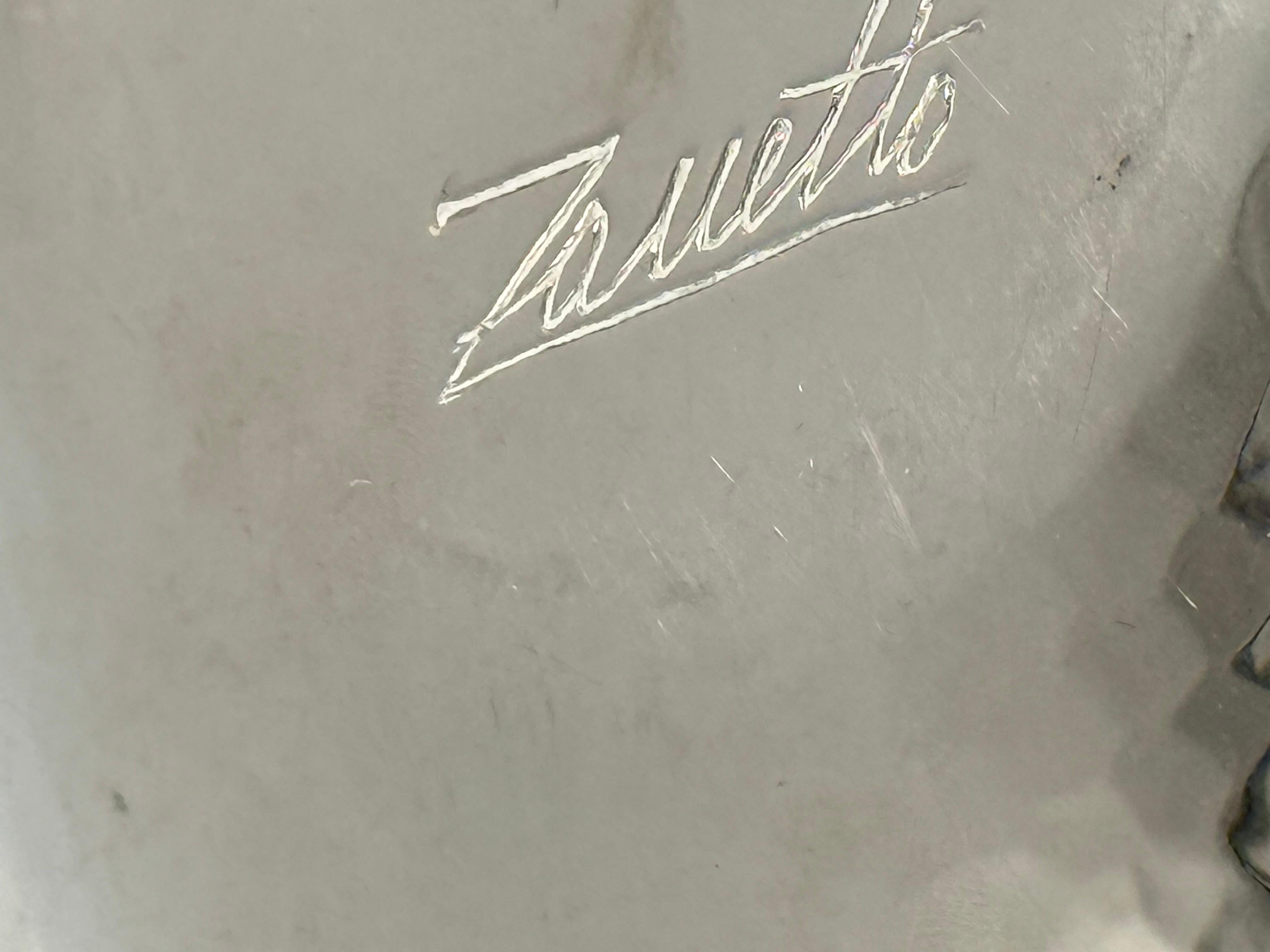 Midcentury silver-plated hand-hammered brass box, Zanetto Padova Italy 1970s in vendita 11