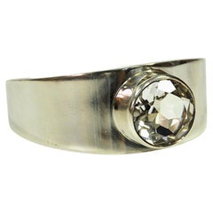 MidCentury Silverbracelet with Rock Crystal Stone by Bengt Hallberg 1972, Sweden