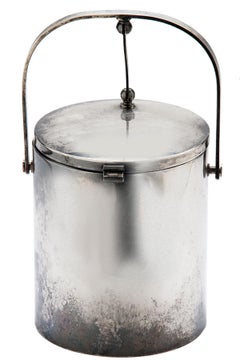 Midcentury Silverplated Cylindrical Ice Bucket