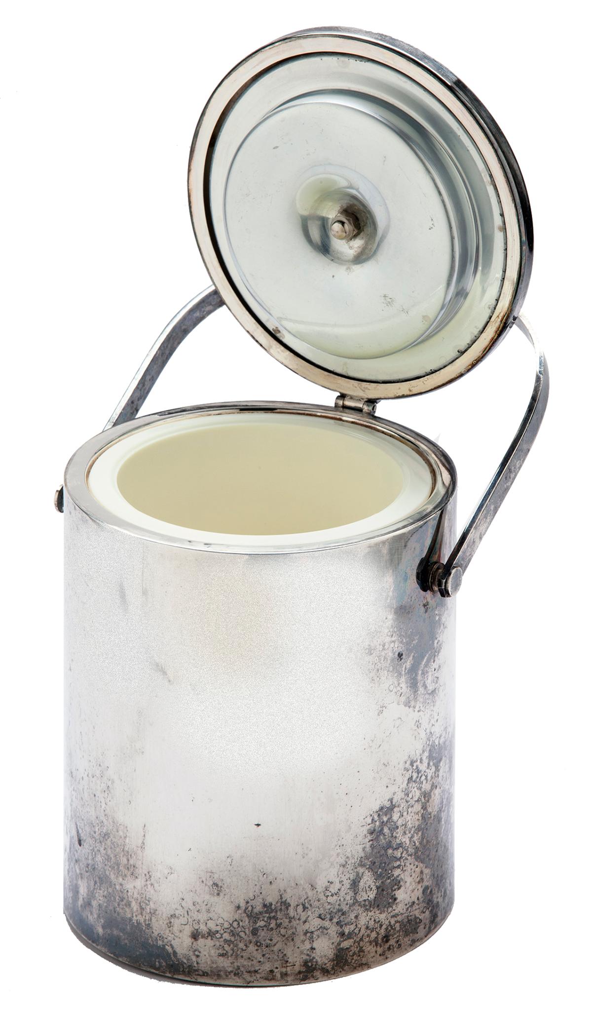 Mid-Century Modern Midcentury Silverplated Cylindrical Ice Bucket For Sale