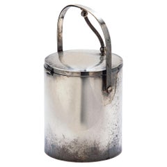 Midcentury Silverplated Cylindrical Ice Bucket