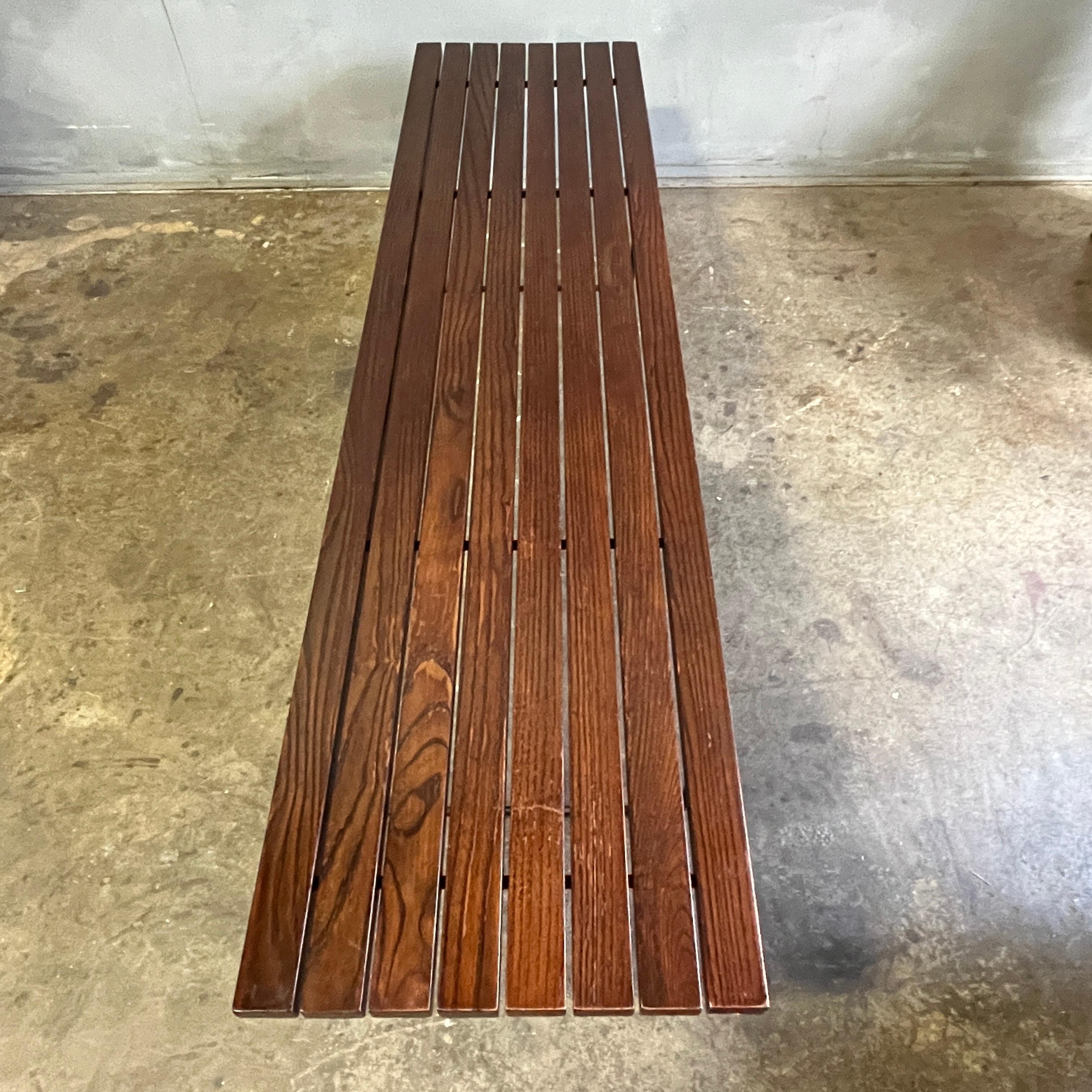 Mid-Century Slat Bench by Harry Bertoia for Knoll For Sale 4