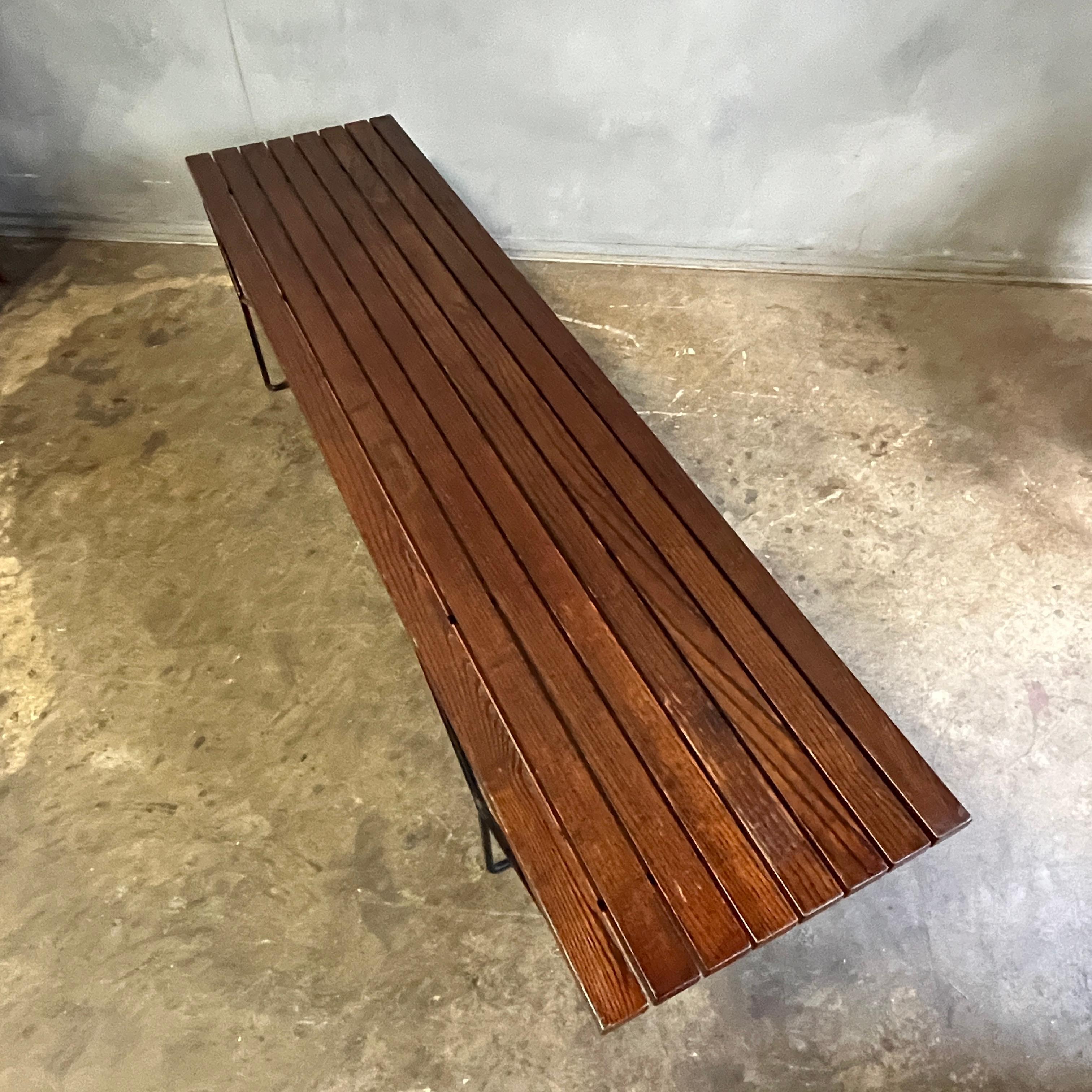 Mid-Century Slat Bench by Harry Bertoia for Knoll For Sale 5