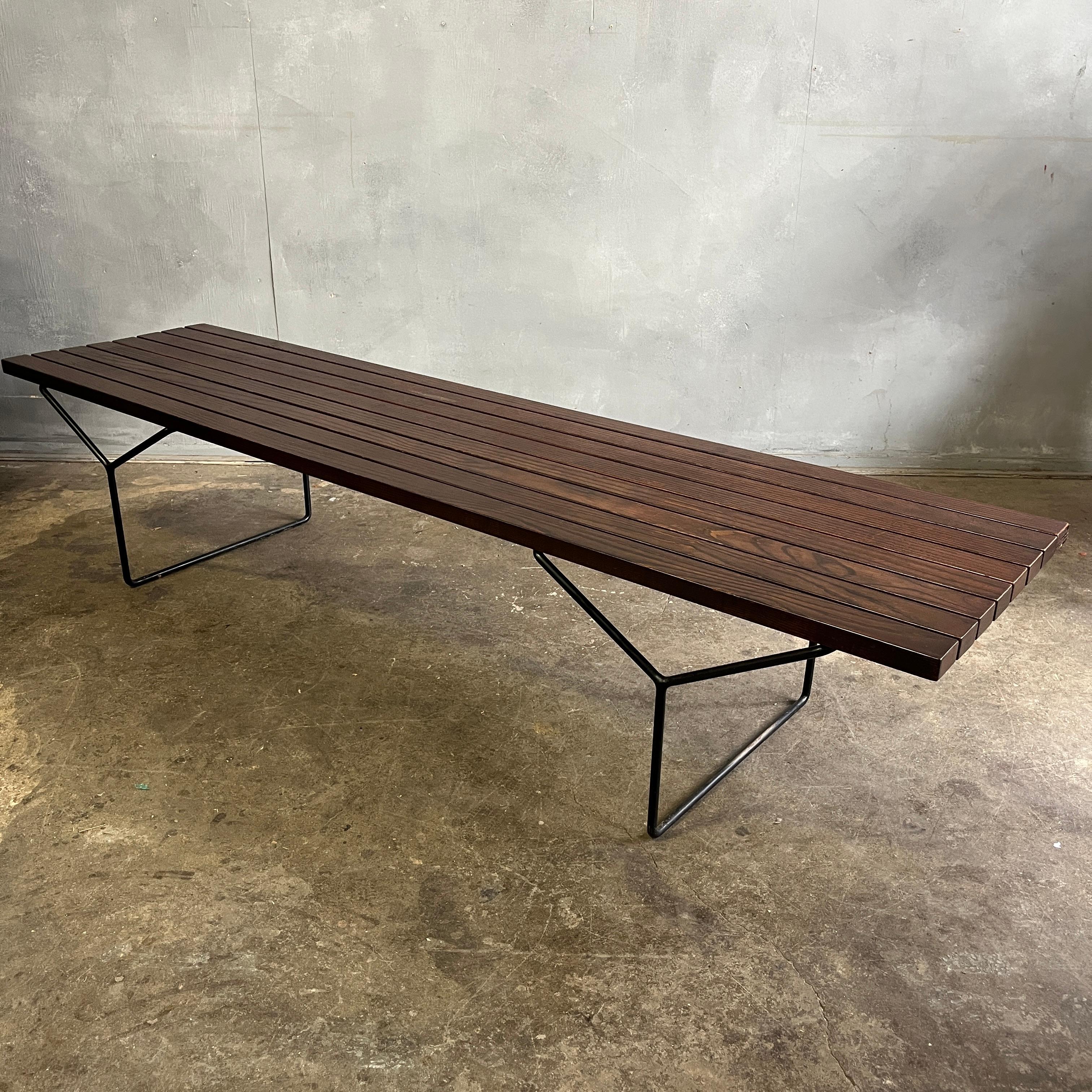 American Mid-Century Slat Bench by Harry Bertoia for Knoll For Sale