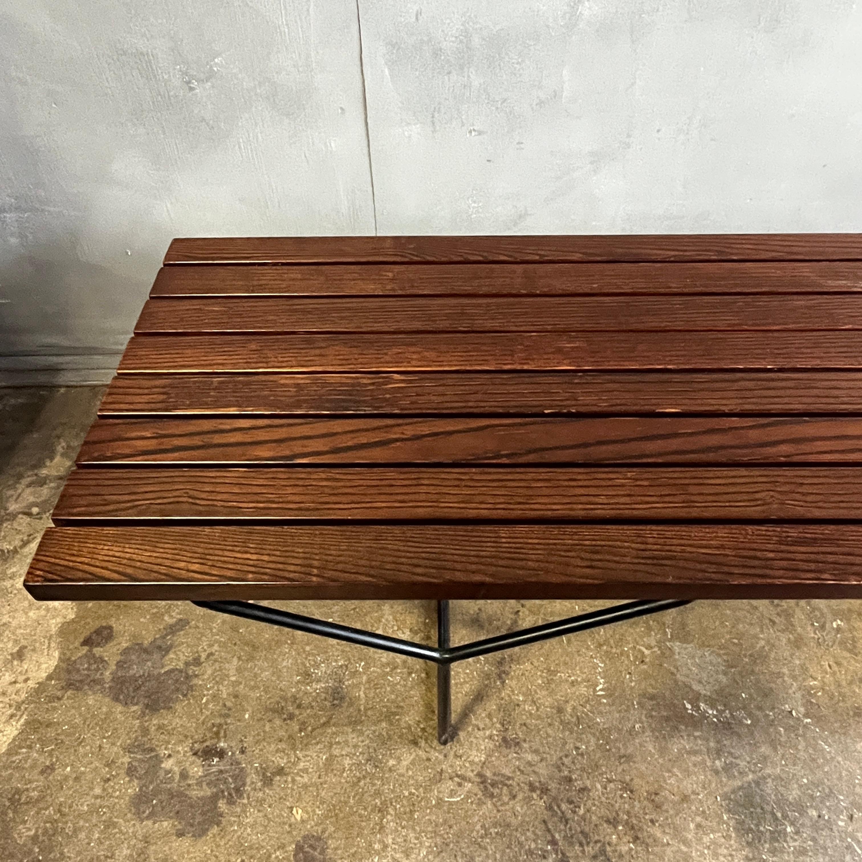 Mid-Century Slat Bench by Harry Bertoia for Knoll For Sale 2