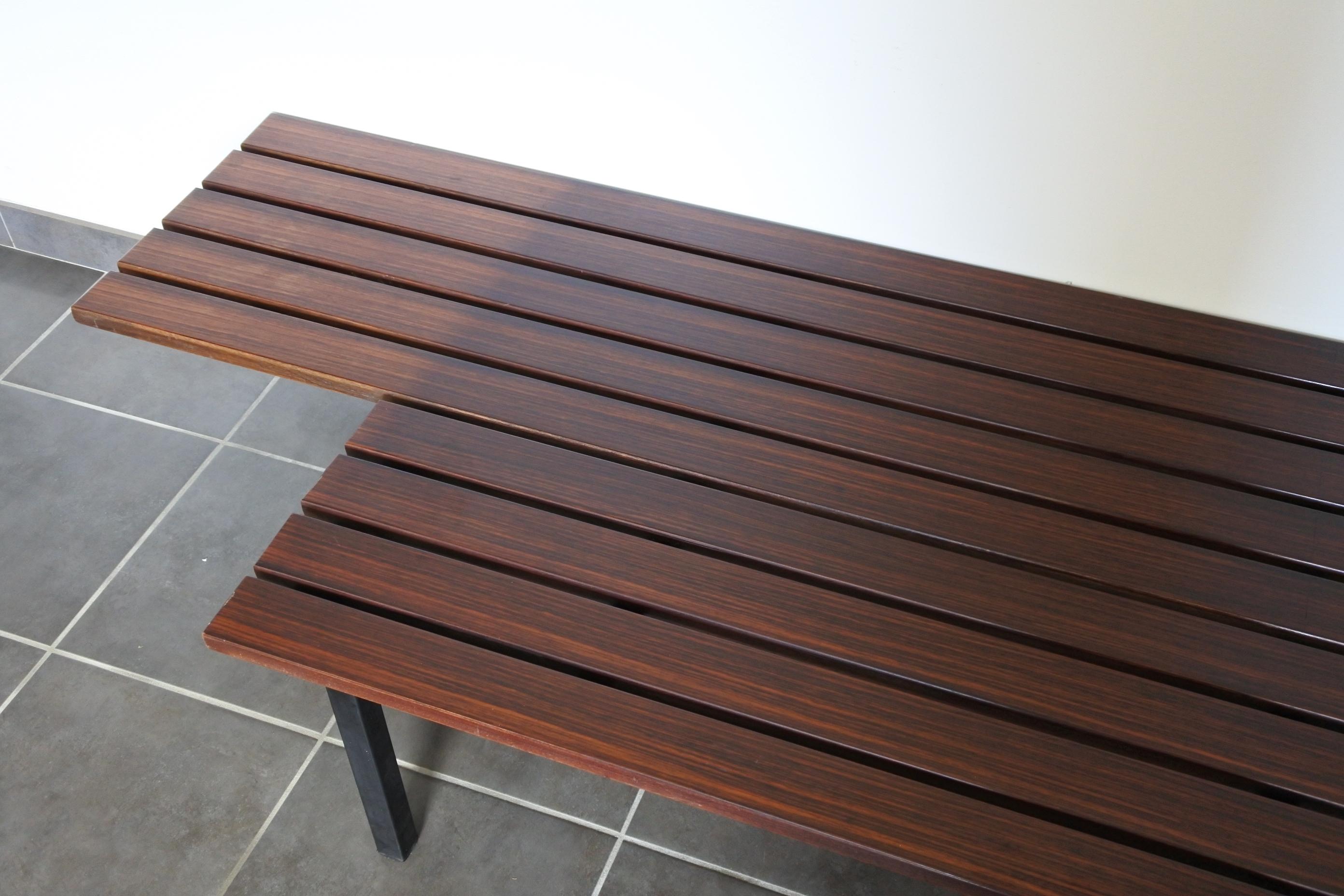 Midcentury Slat Daybed, Sofa, Mahogany and Zebrano Wood, France, 1950s 5