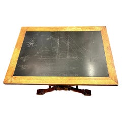 Vintage Mid-Century Slate Nautical Table