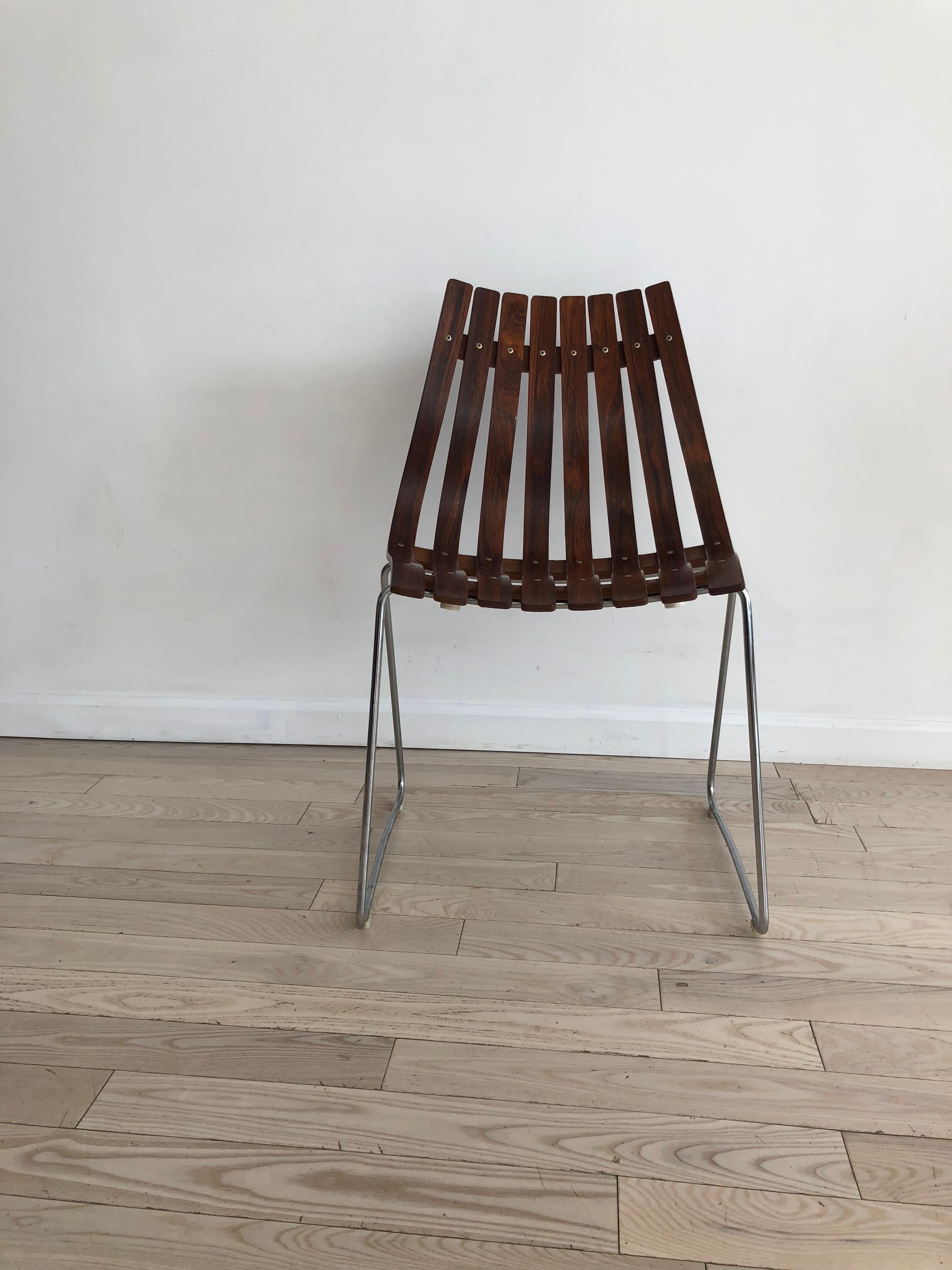 Mid-20th Century Midcentury Slated Rosewood Hans Brattrud for Hove Mobler Norwegian Chair For Sale