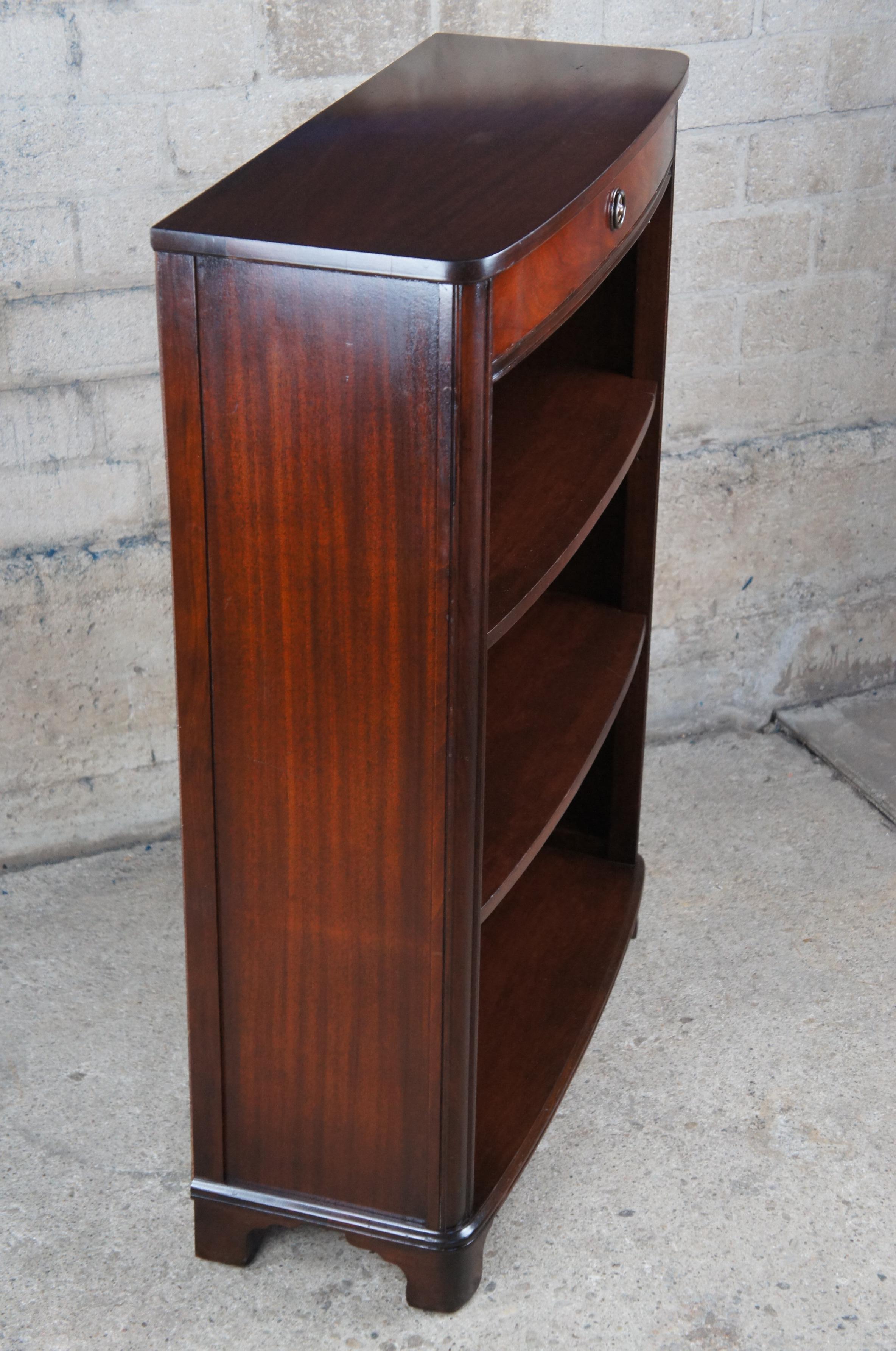 Midcentury Sligh Lowry Georgian Style Petite Mahogany Bookcase Console Stand 3
