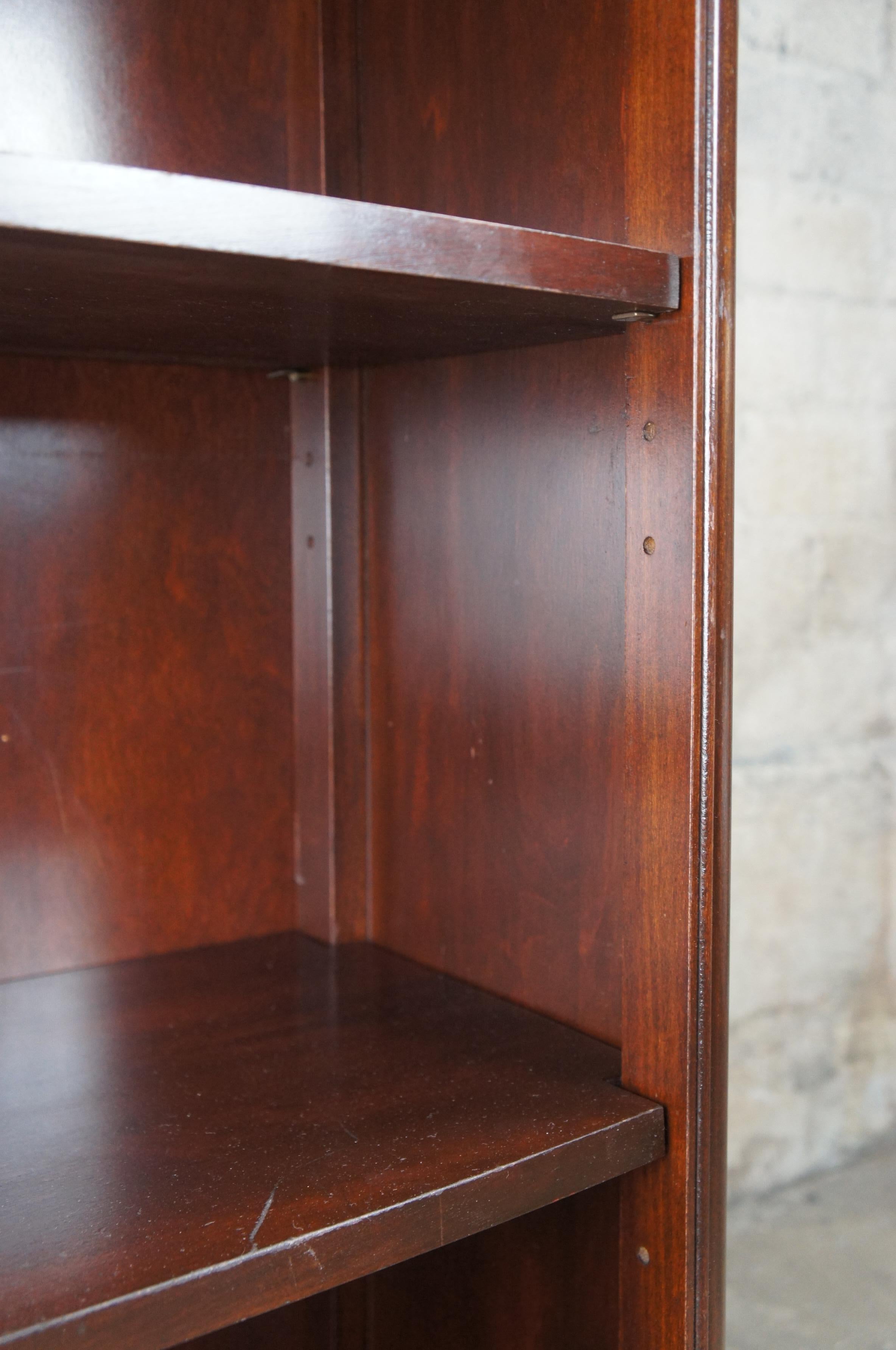 Midcentury Sligh Lowry Georgian Style Petite Mahogany Bookcase Console Stand 1