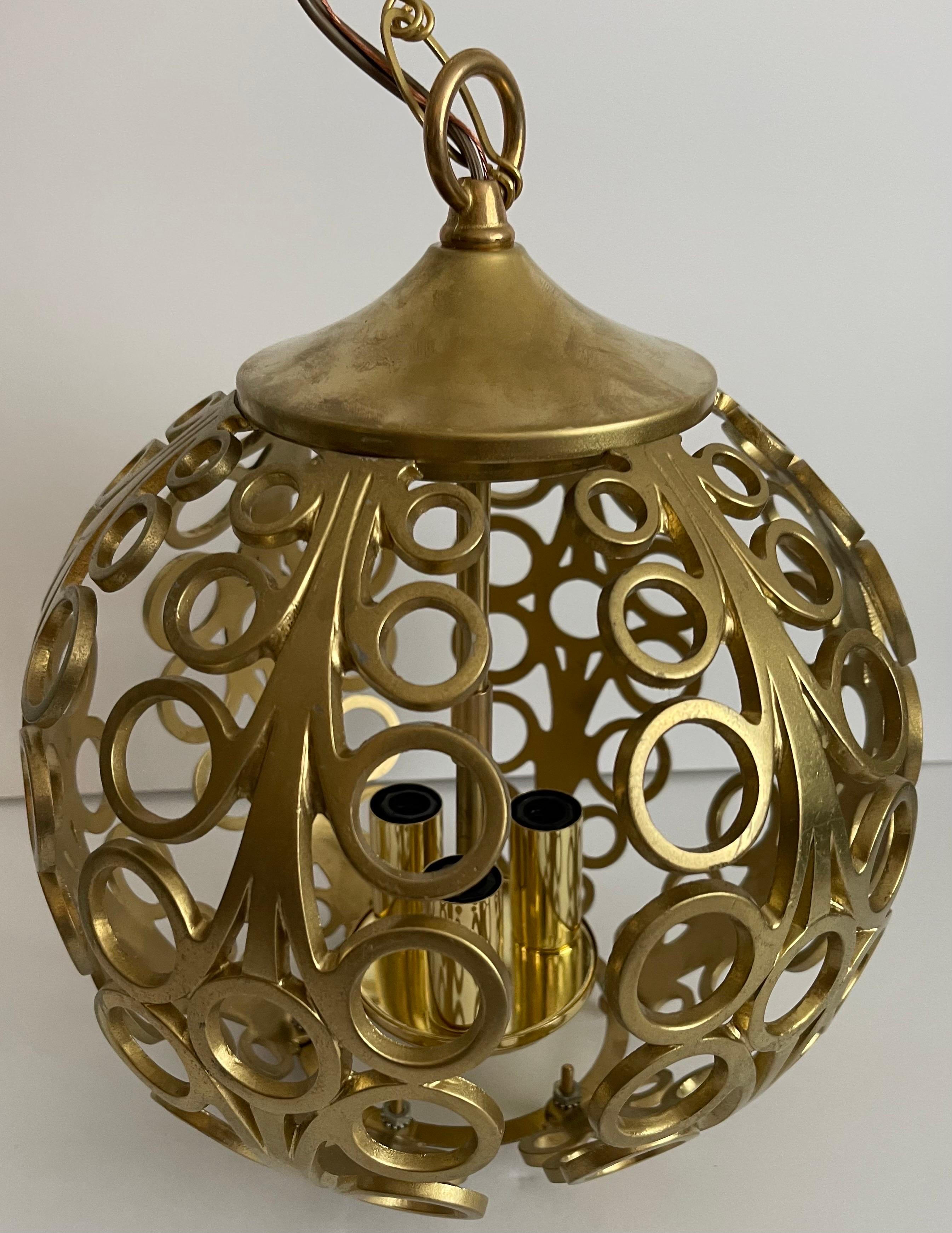 gold geometric pendant light