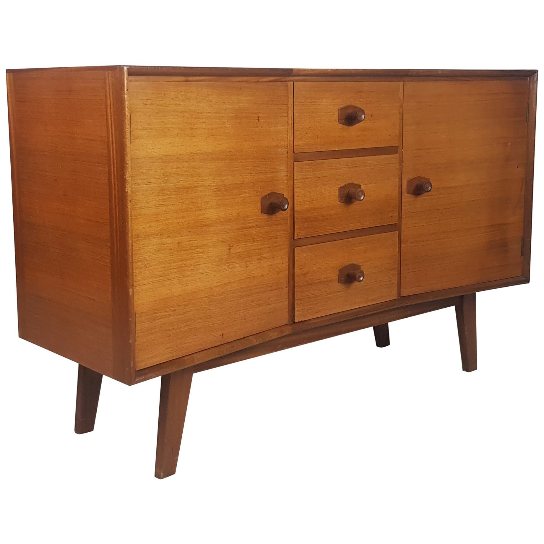 Midcentury Small Teak Sideboard by Heals, 1950s For Sale